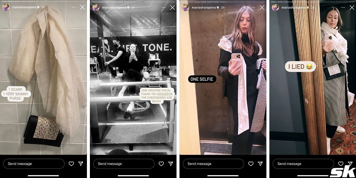 Sharapova's Instagram stories