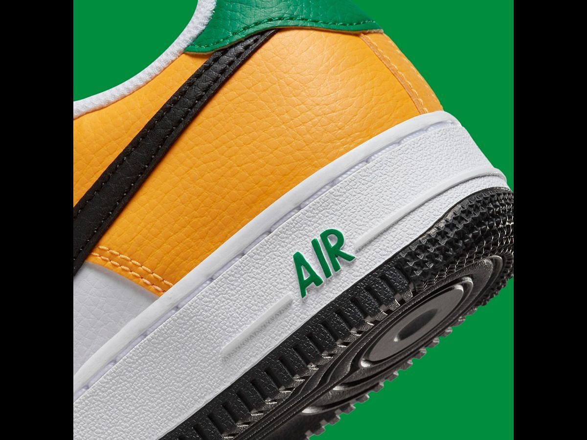 A green-hued &quot;AIR&quot; lettering is added upon the sole unit (Image via Nike)