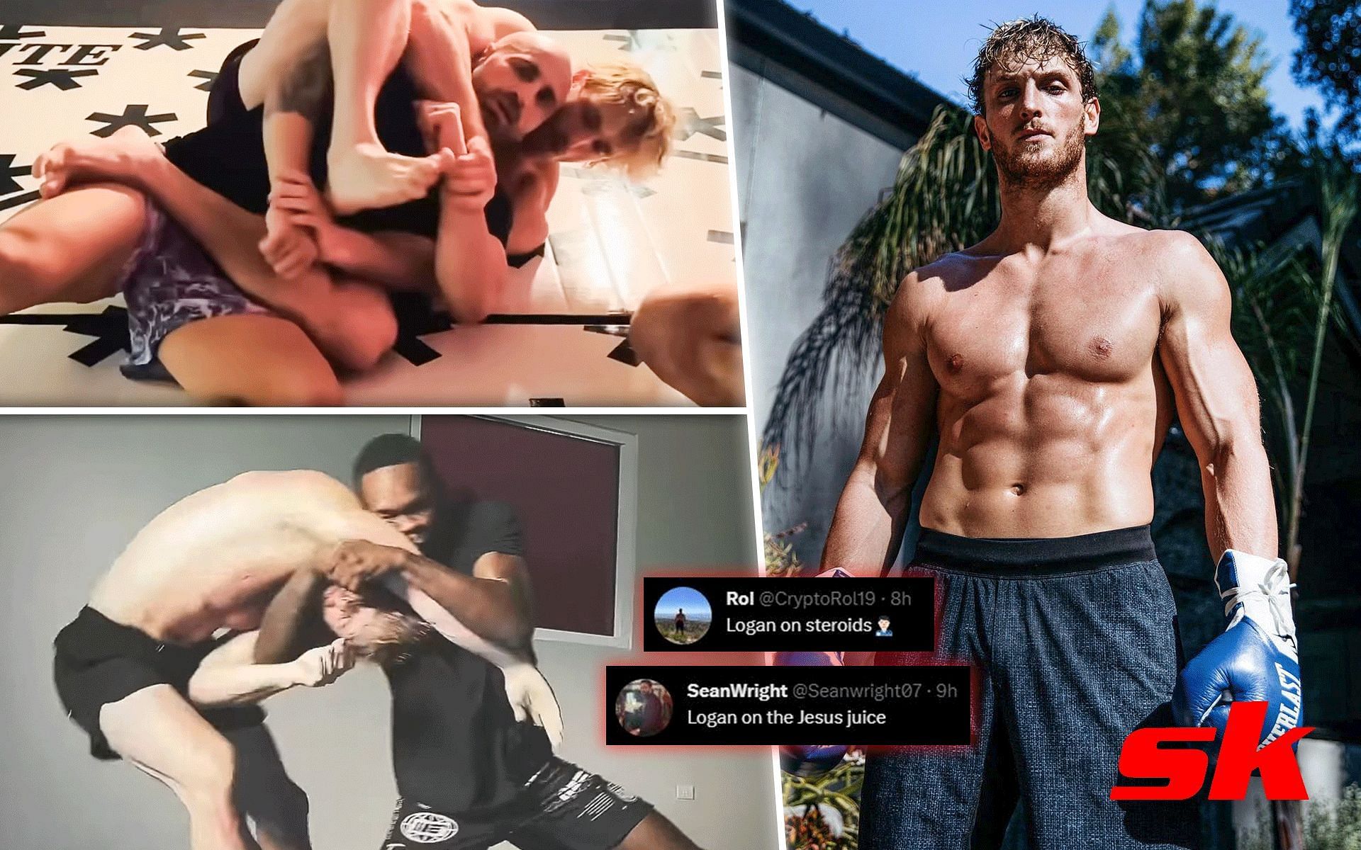 Fans accuse Logan Paul of steroid use [Images via: TheMacLife | YouTube and @loganpaul on Instagram]