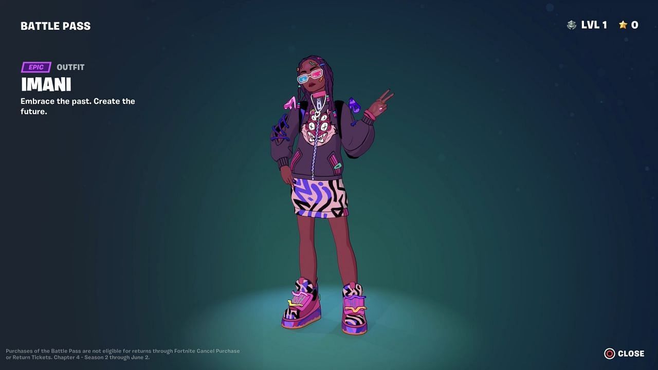 Imani is the worst-rated skin of the Fortnite Chapter 4 Season 2 Battle Pass (Image via Epic Games)