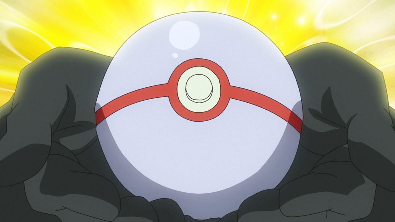 A Premier Ball as seen in the anime (Image via The Pokemon Company)