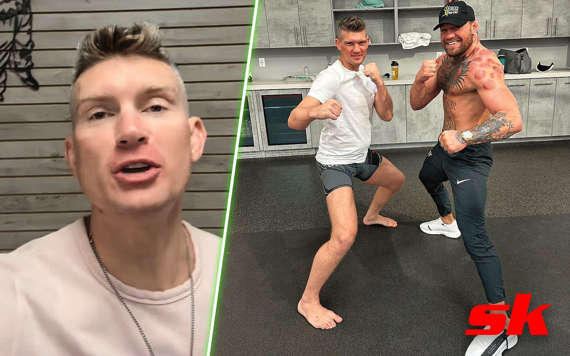 Stephen Thompson (left) and Stephen Thompson with Conor McGregor (right) [Image credits: @wonderboymma on Instagram] 