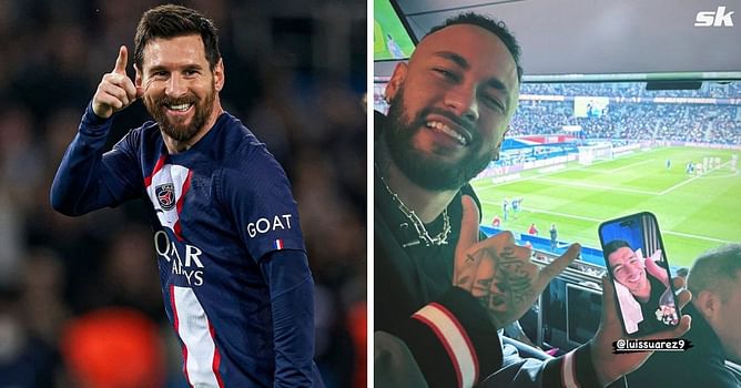 “Watching our friend Lionel Messi together” – Neymar connects with Luis Suarez on FaceTime while watching PSG against Ajaccio at the stadium