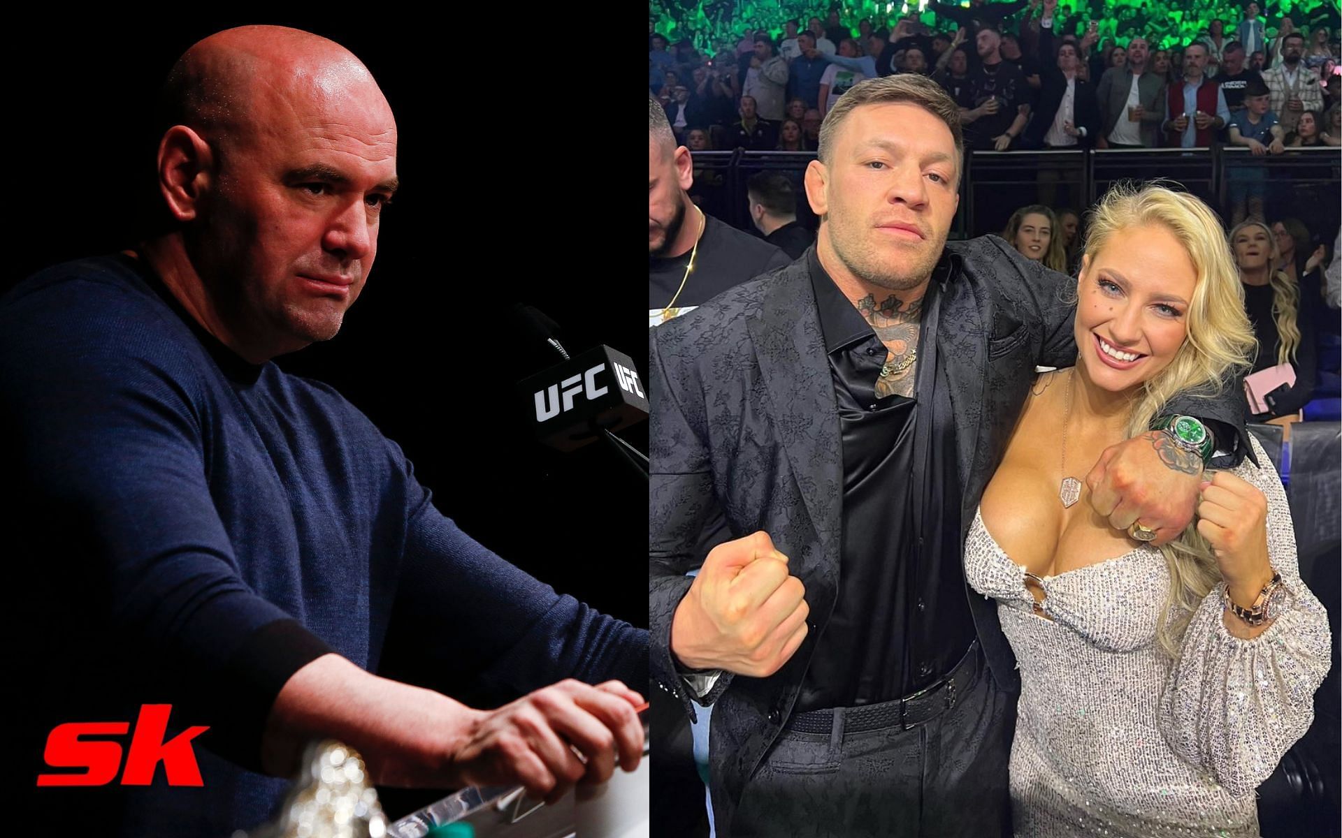 Dana White, Conor McGregor with boxer Ebanie Bridges