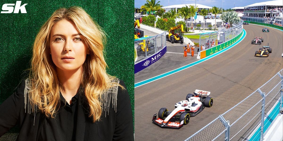 Maria Sharapova and her fiance Alexander Gilkes spend a day at the Miami Grand Prix