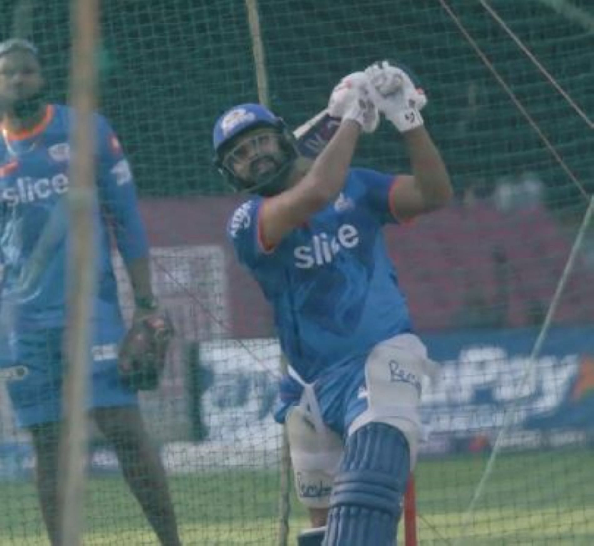 Rohit Sharma was at it hitting balls during practice against of the LSG clash