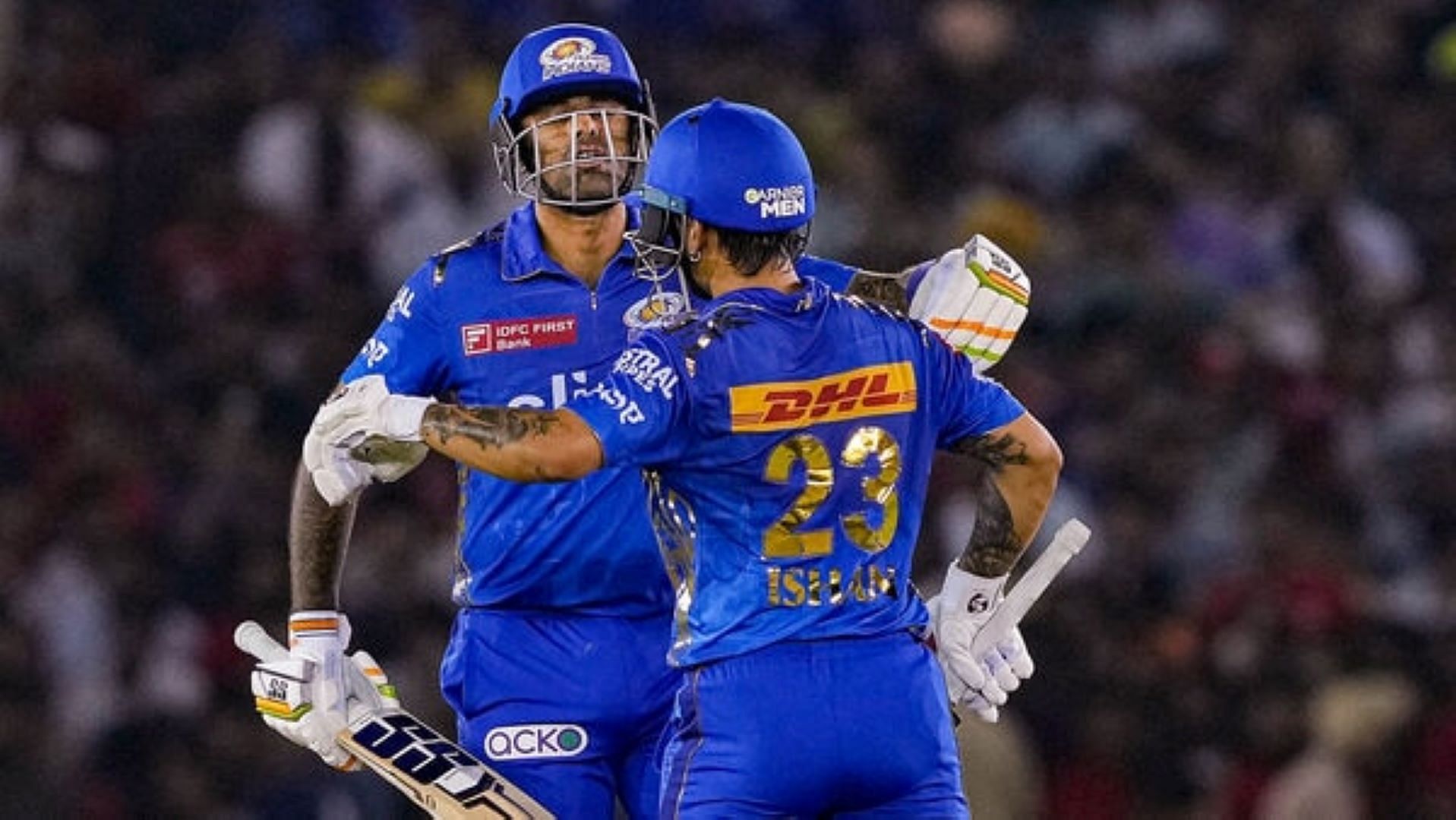 SKY and Kishan made scintillating half-centuries to help MI chase 214 against PBKS