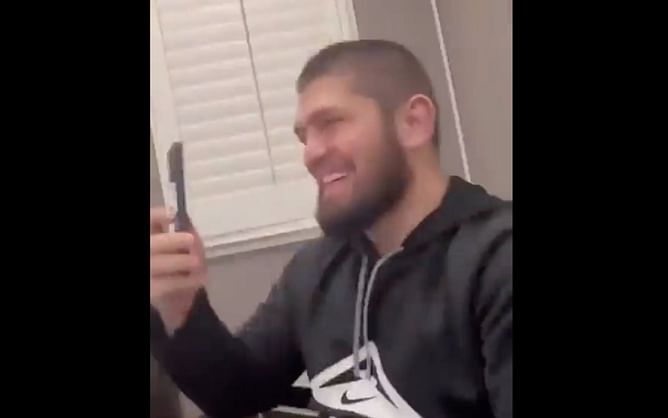 Watch: Belal Muhammad and Khabib Nurmagomedov burst into laughter while reviewing Kamaru Usman vs. Colby Covington 1