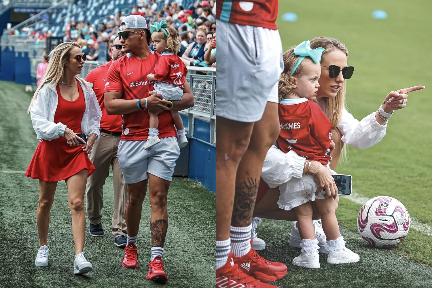 Patrick Mahomes and his family attending a Kansas City Current game (via the Current