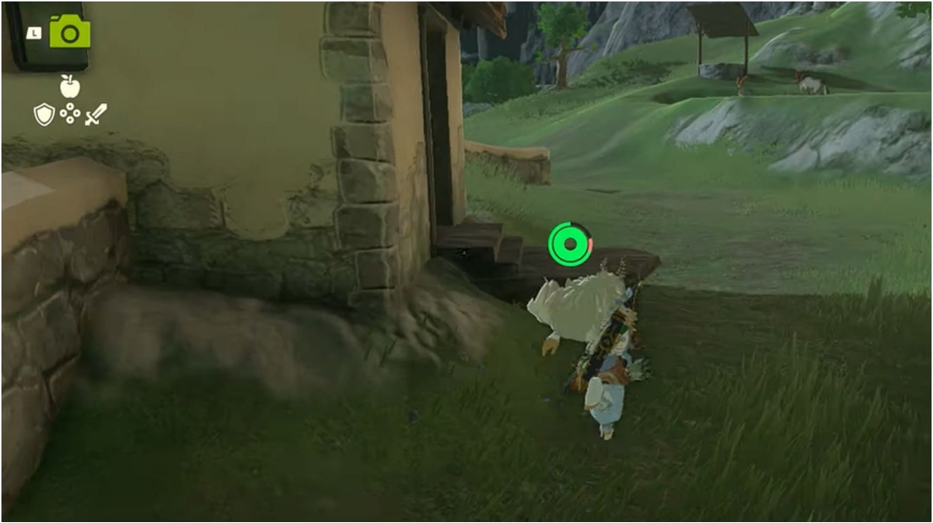 Exit the house and proceed to the area behind it (Image via The Legend of Zelda Tears of the Kingdom)