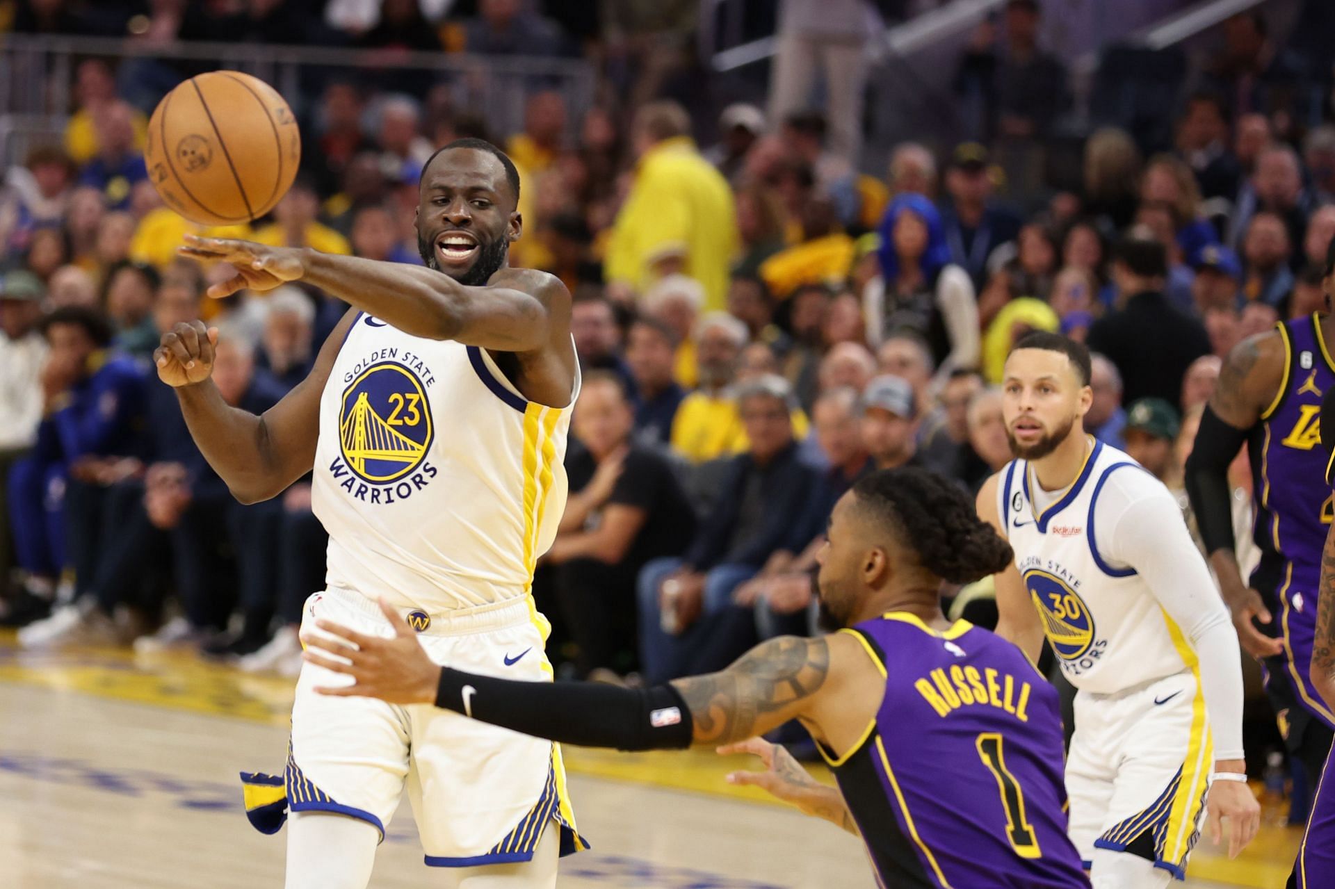 Draymond Green of the Golden State Warriors against the LA Lakers in Game 2 of the WCSF.