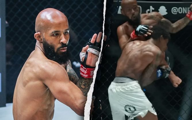 Demetrious Johnson tags Adriano Moraes with incredible clinch combination
