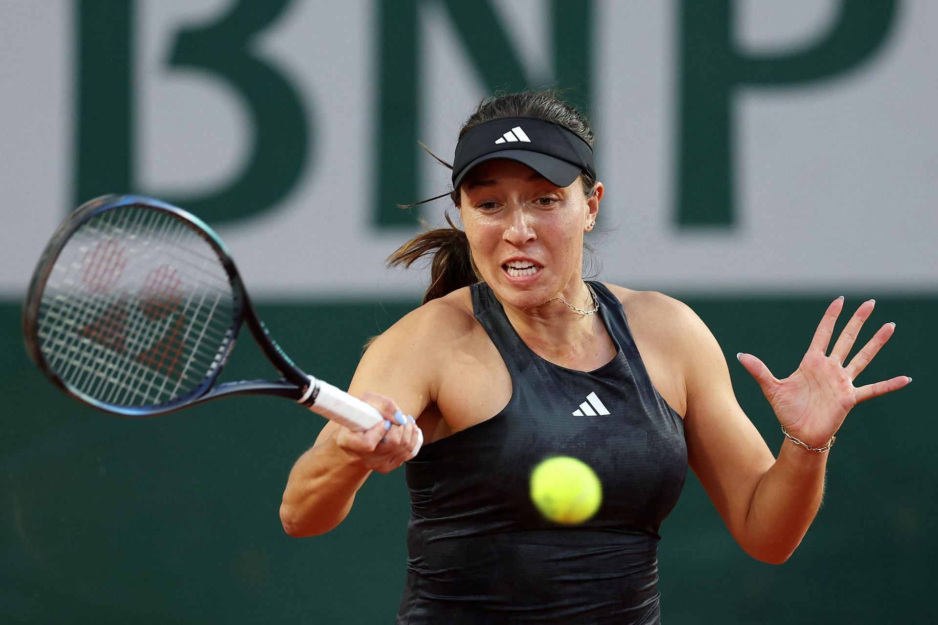 Jessica Pegula in action at the 2023 French Open.