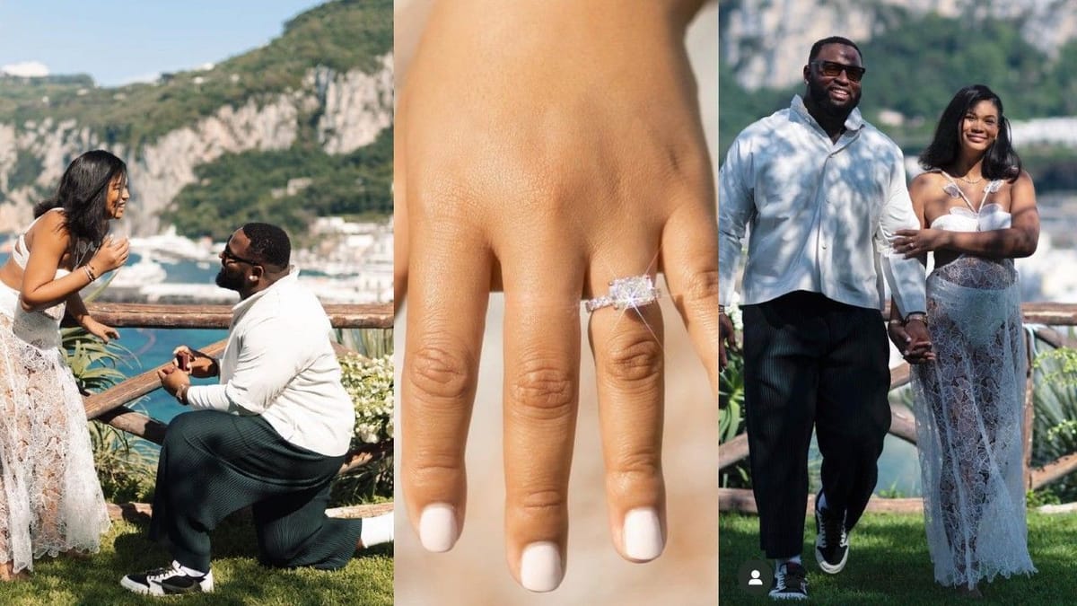 In Photos Patriots star Davon Godchaux proposes to Chanel Iman in