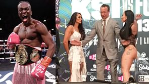 KSI undercard boxer Lil Kymchii throws raw fish at opponent Little Bellsy after hurling Prime bottle at presser