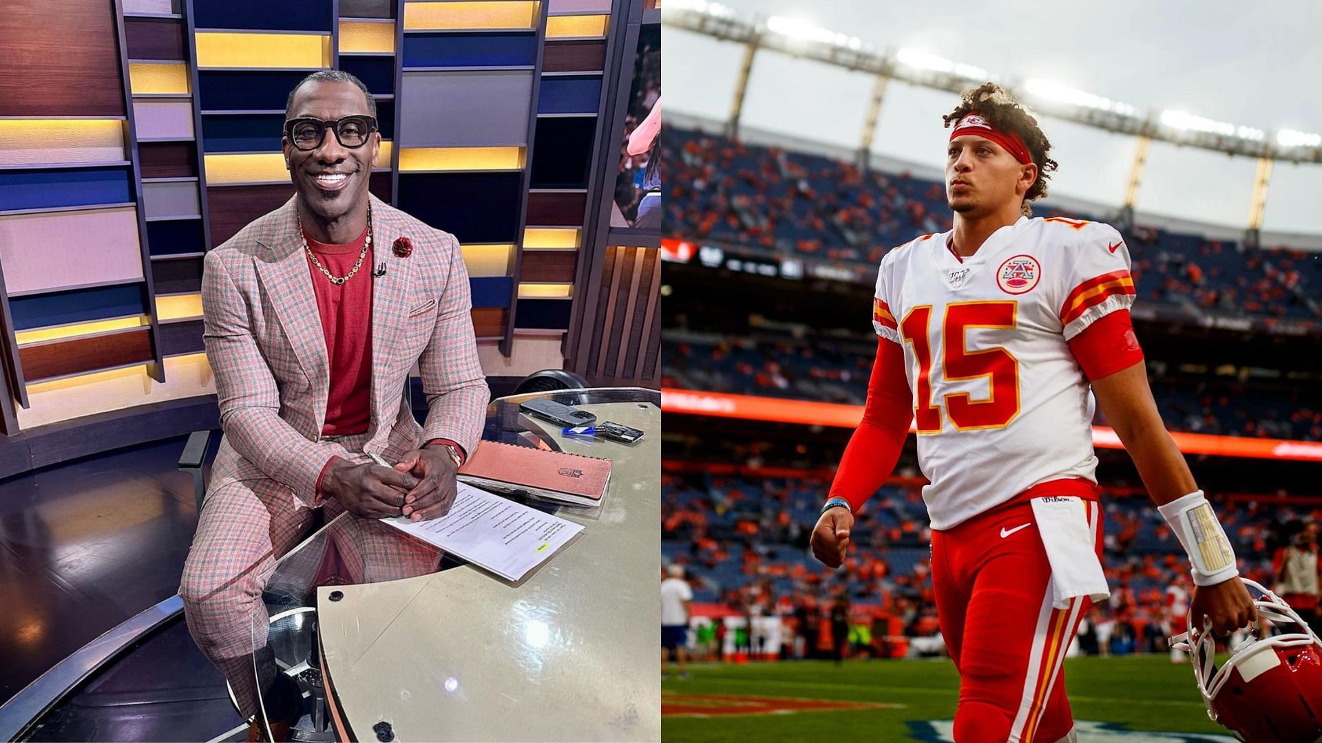 Shannon Sharpe (L) on Chiefs QB Patrick Mahomes (R) possibly inking the NFL