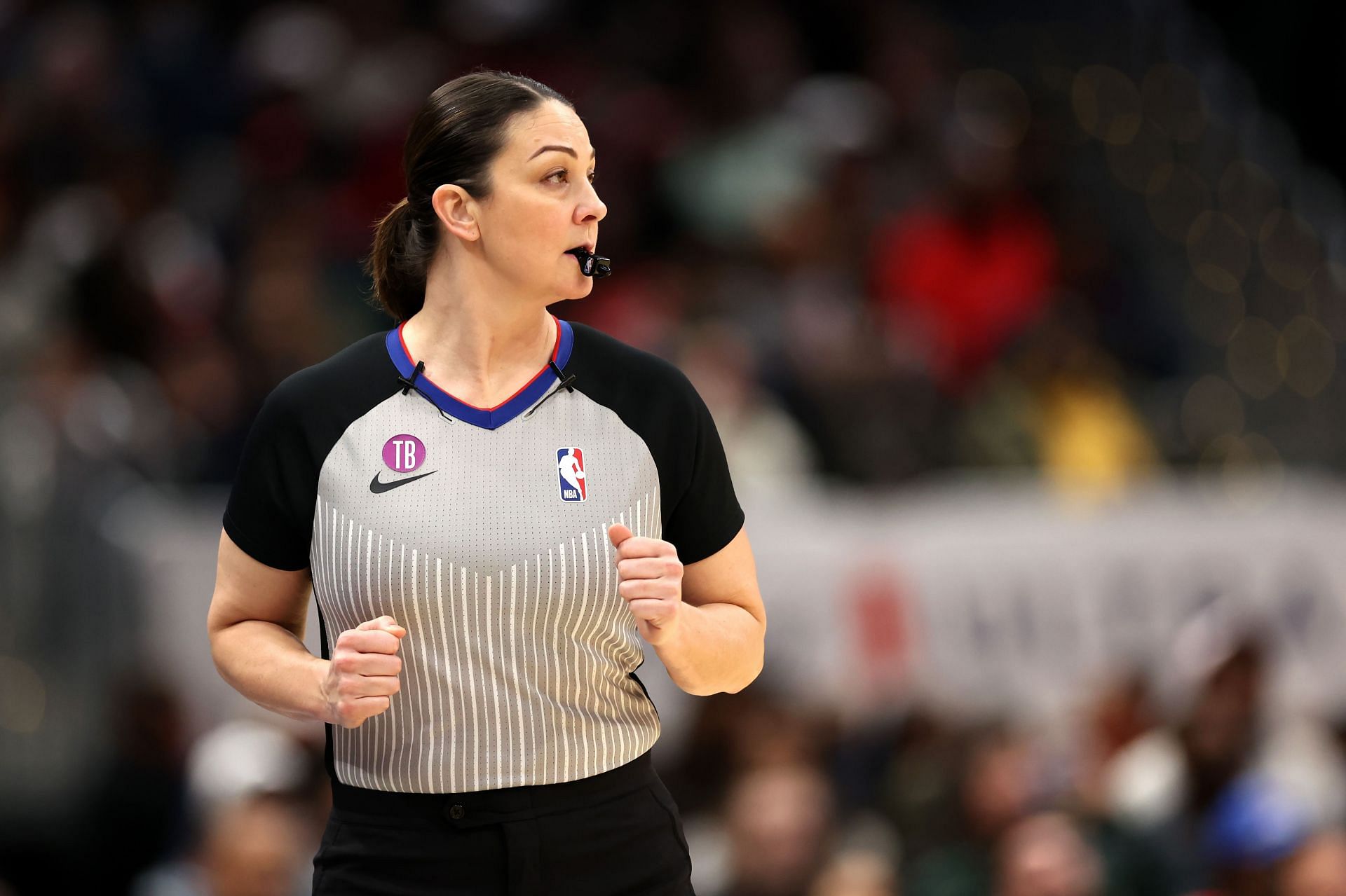 Holtkamp is one of a few female NBA referees (Image via Getty Images)