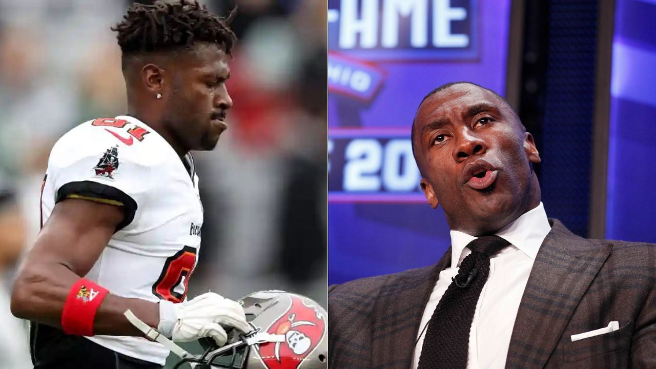 Antonio Brown once feuded with Shannon Sharpe over his admission to the New England Patriots (images from Getty)