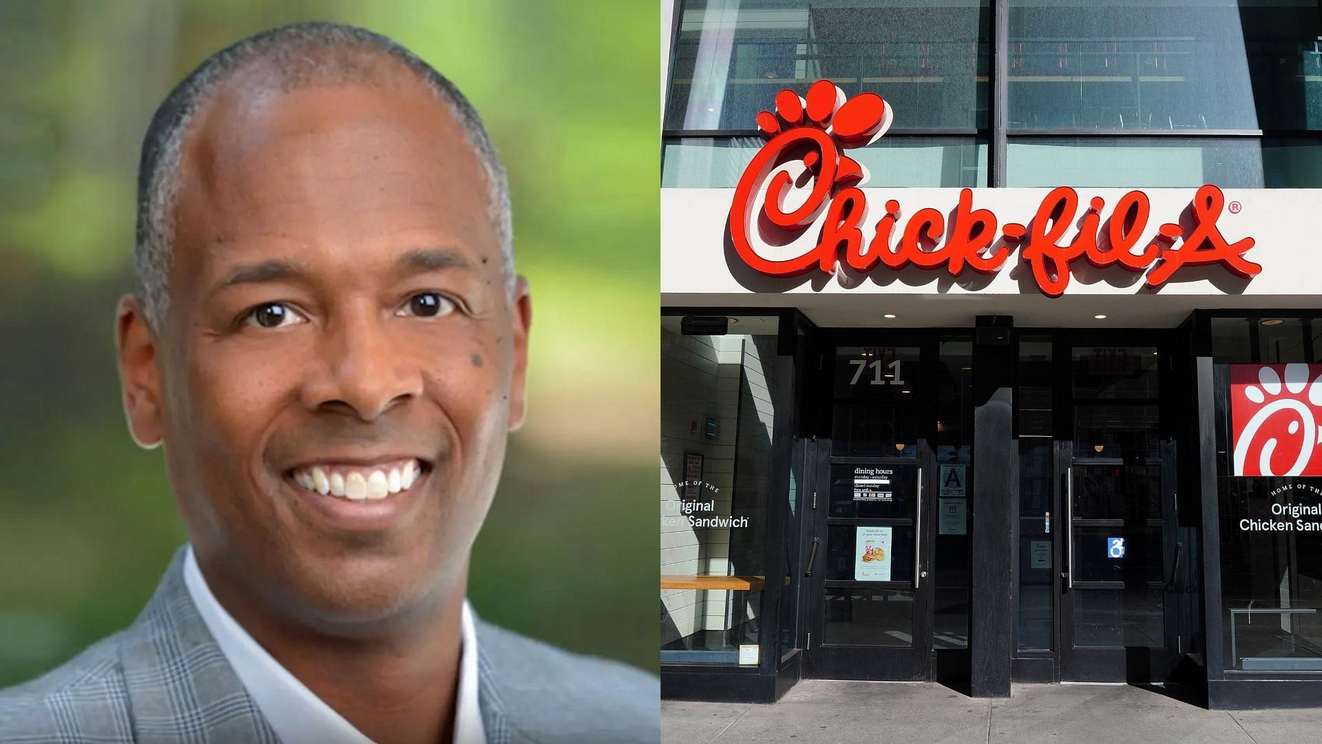 Erick McReynolds, Chick fil a. (Photo via @WFFHQ/Twitter, Getty Images)