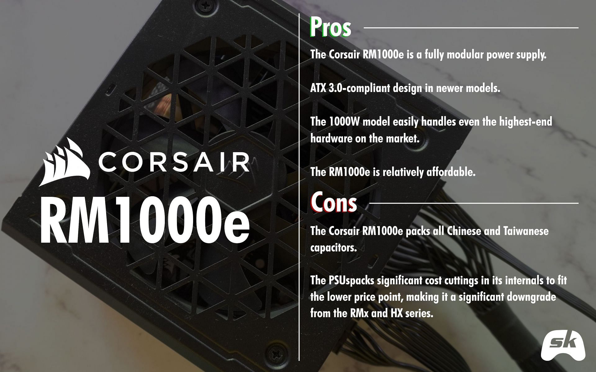 Corsair RMX Series (2021), RM1000x, 1000 Watt, Gold, Fully Modular Power  Supply (Renewed)