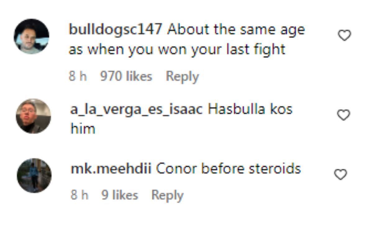 Fans comment on Conor McGregor&#039;s Instagram post