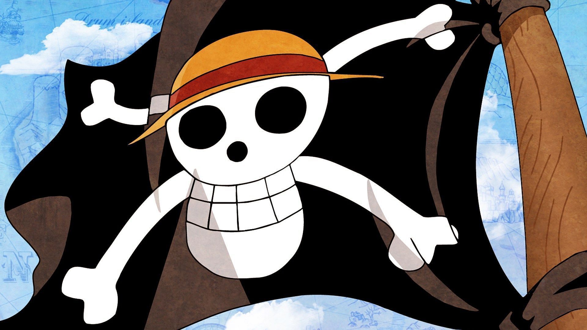 The Straw Hat jolly roger as seen in the series&#039; anime (Image via Toei Animation)