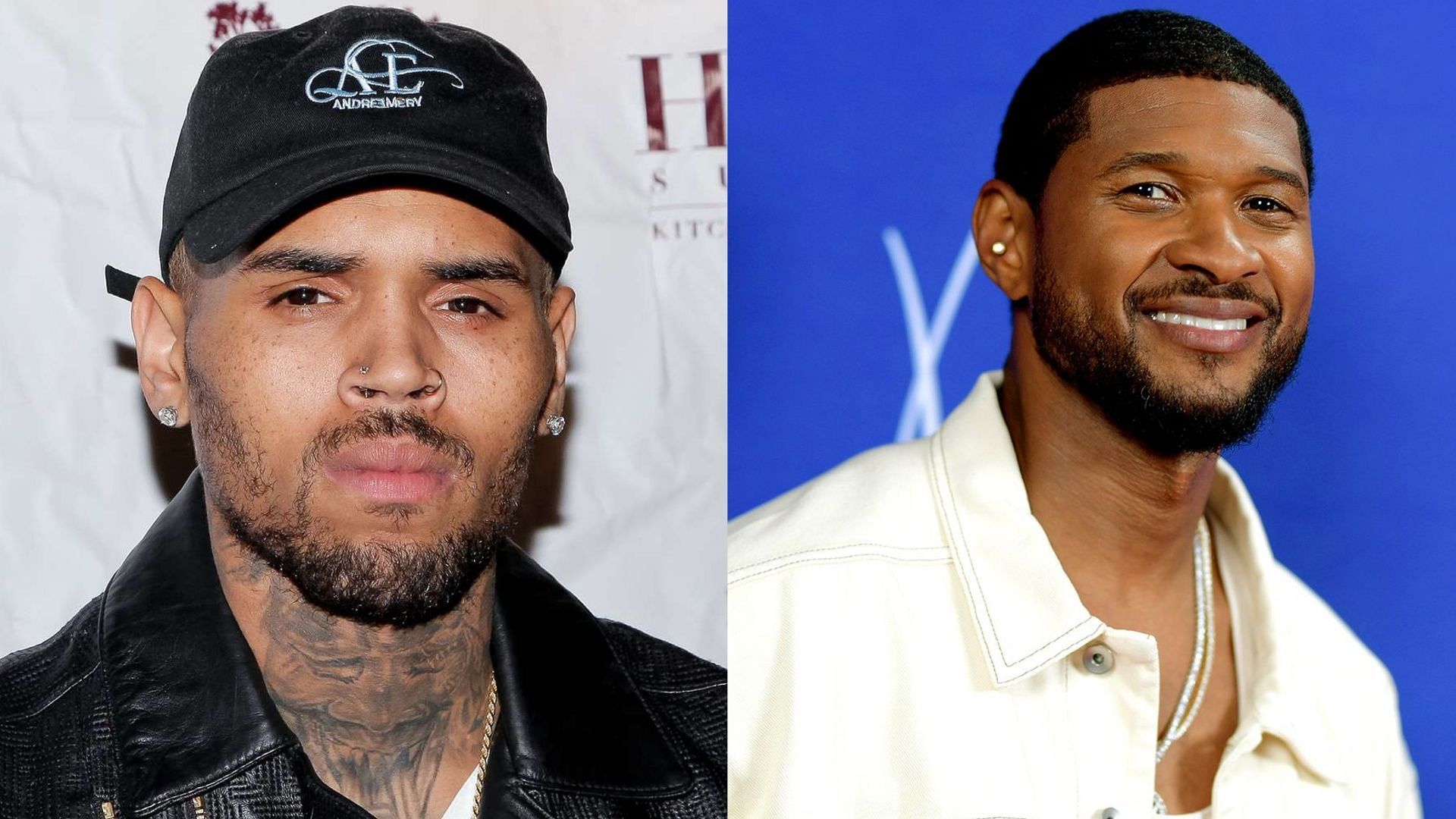 Chris Brown and Usher. (Photos via Getty Images)