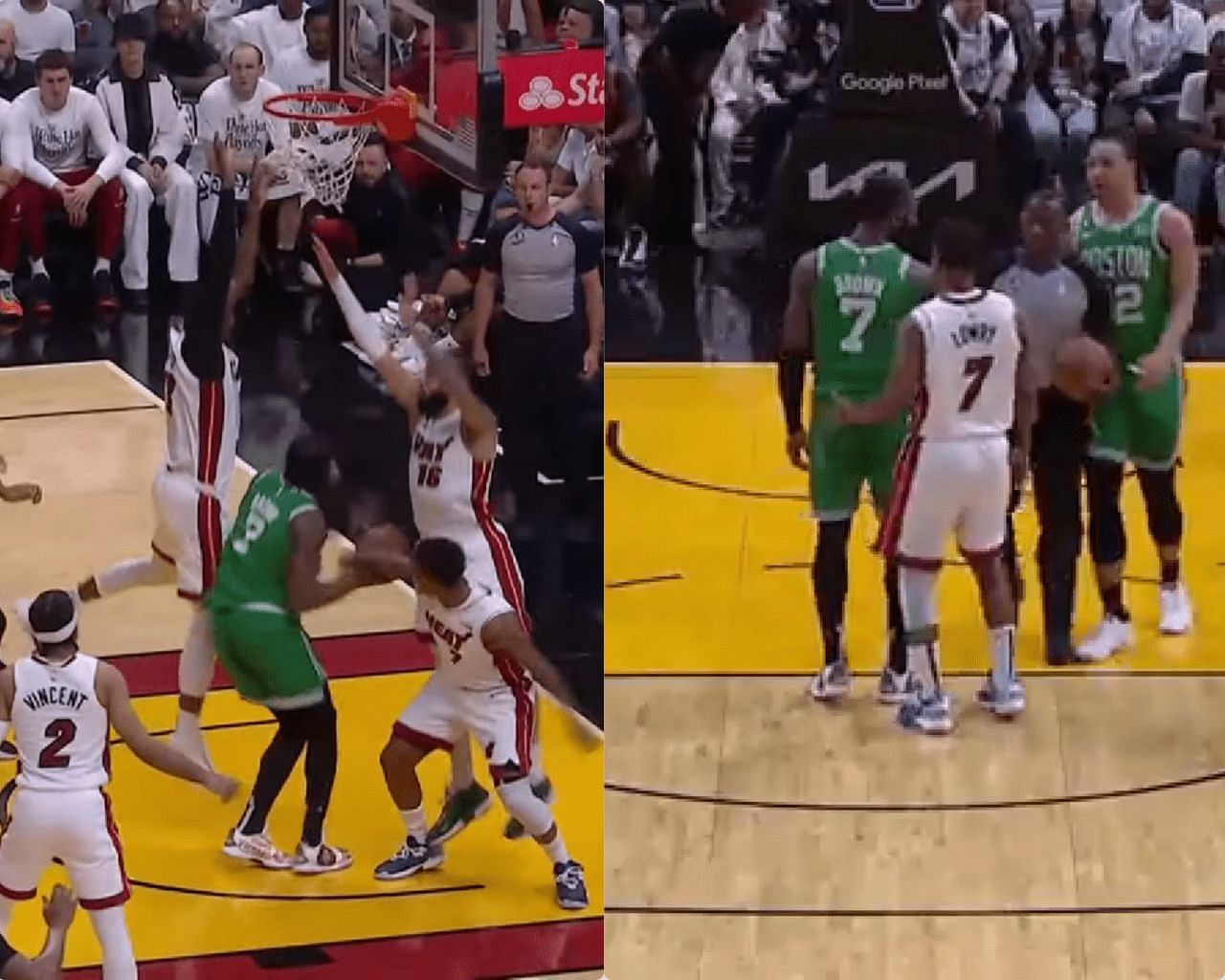 Jaylen Brown and Kyle Lowry get into a heated argument 