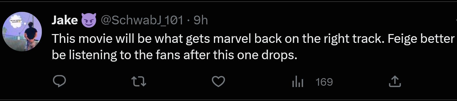 A tweet reply to DF&#039;s post about the new Guardians of the Galaxy (Image via Twitter)