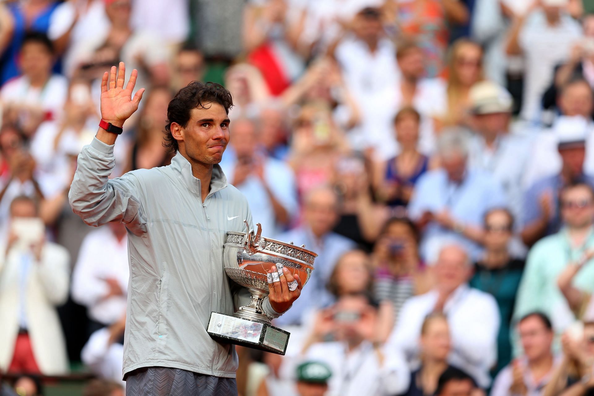 Rafael Nadal with the French Open title