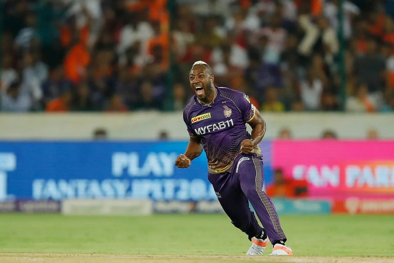 Andre Russell celebrating vs SRH [IPLT20]