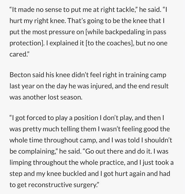 Mekhi Becton blasts NY Jets coaches for mishandling him