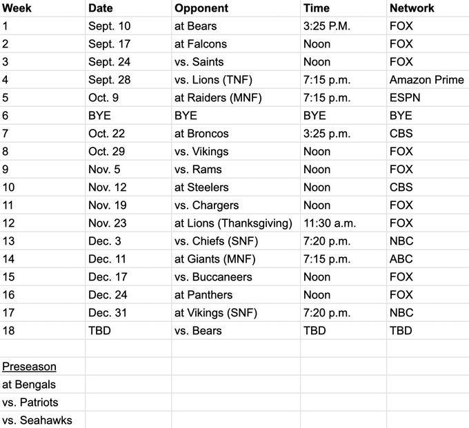 2023 schedule leaks: 3 national games for Lions, including Week 1 tilt vs  Chiefs 