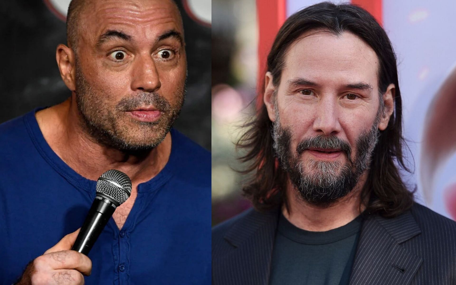 Joe Rogan (left) and Keanu Reeves (right). [Images courtesy: left image from WireImage and right image from AP]