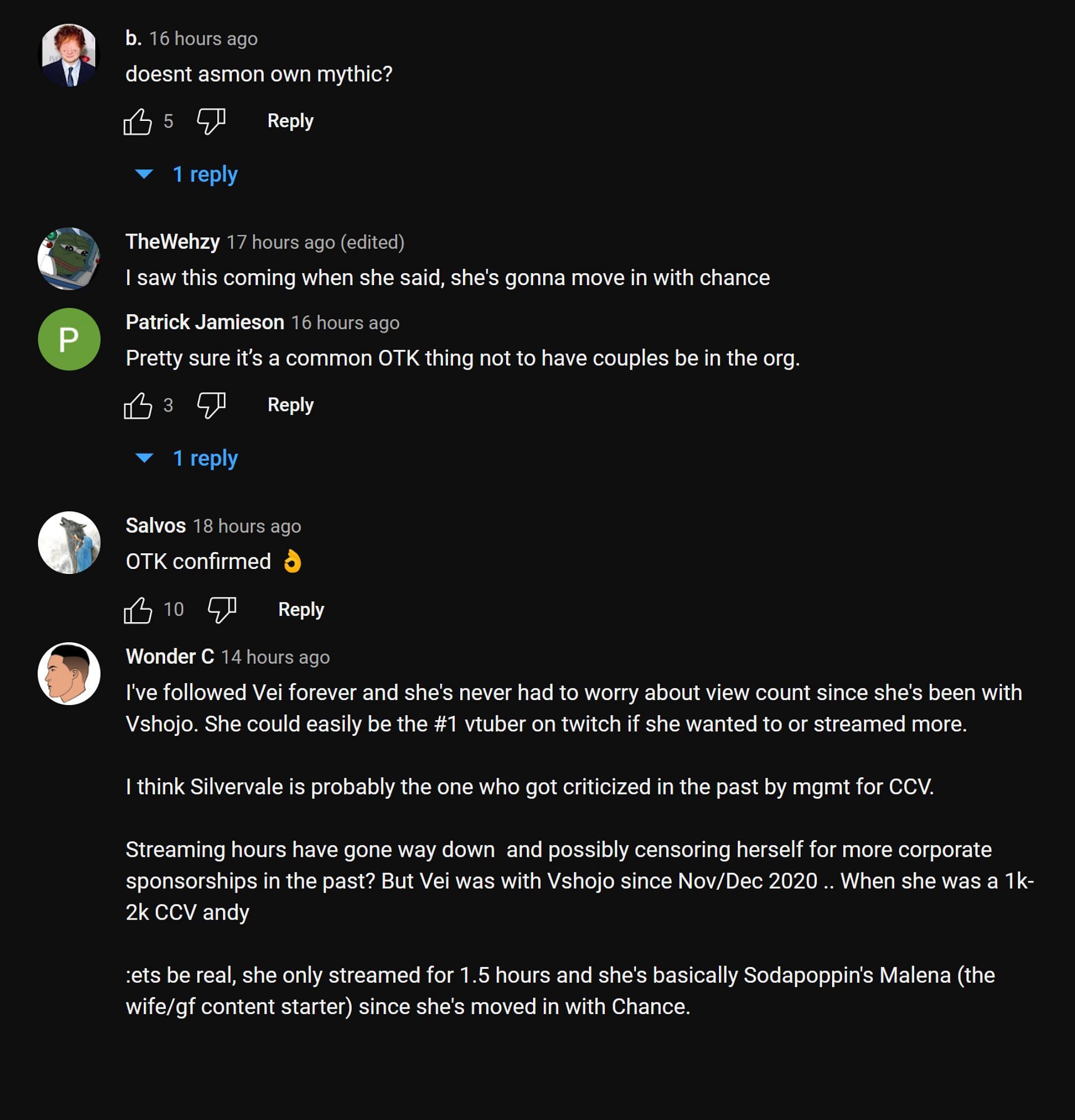 Fans share their thoughts on the VTuber&#039;s address in the YouTube comments section (Image via Veibae Crumbs/YouTube)