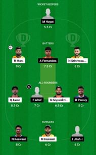 Dream11 Team for Colatta Chocolates vs Z Games Strikers - Bukhatir T20 League 2023.