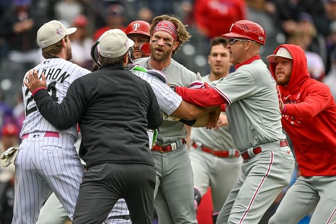 Bryce Harper minces no words during bench-clearing brawl: "You're a loser f**king organization. Every single one of you"