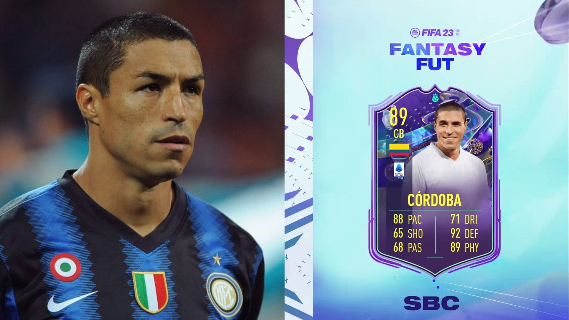 The Ivan Cordoba Fantasy FUT Hero SBC will have high demand among FIFA 23 players (Images via Inter, Twitter/FIFAUTeam)