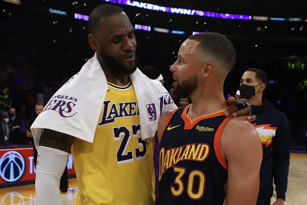 LeBron James and Steph Curry wholesome moment