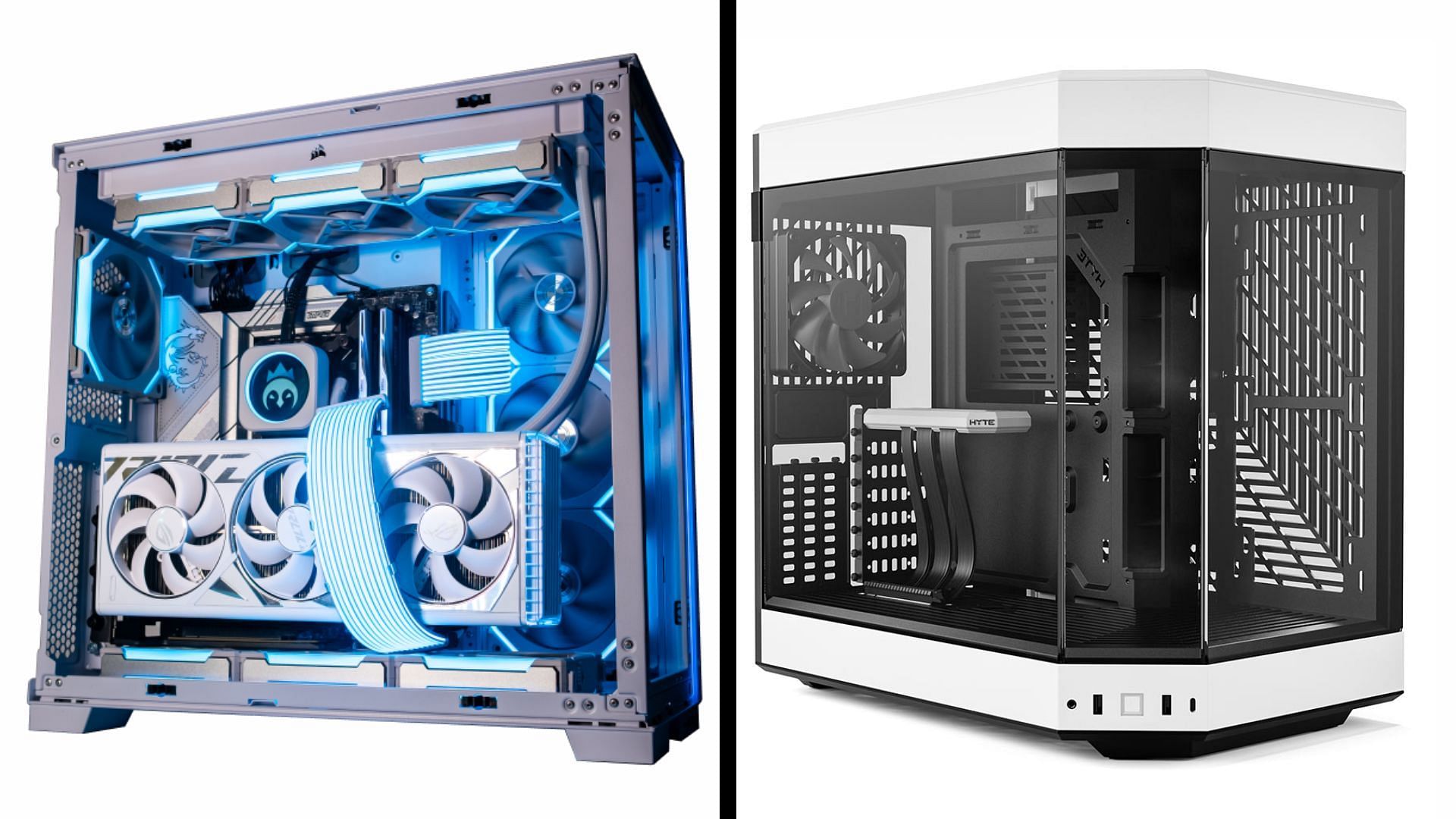 The Lian Li O11 Dynamic Evo and Hyte Y60 are great cases for gamers (Image via Lian Li and Hyte)