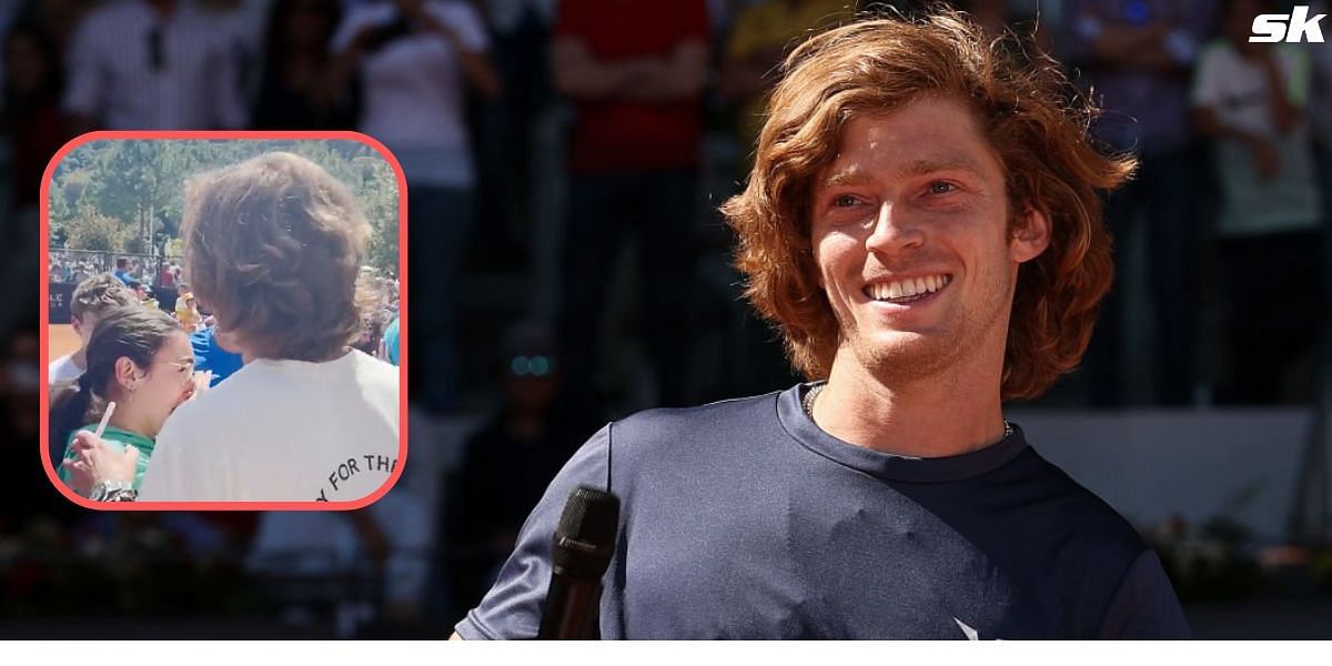 Andrey Rublev interacted with fans at 2023 Italian Open on Sunday, May 14