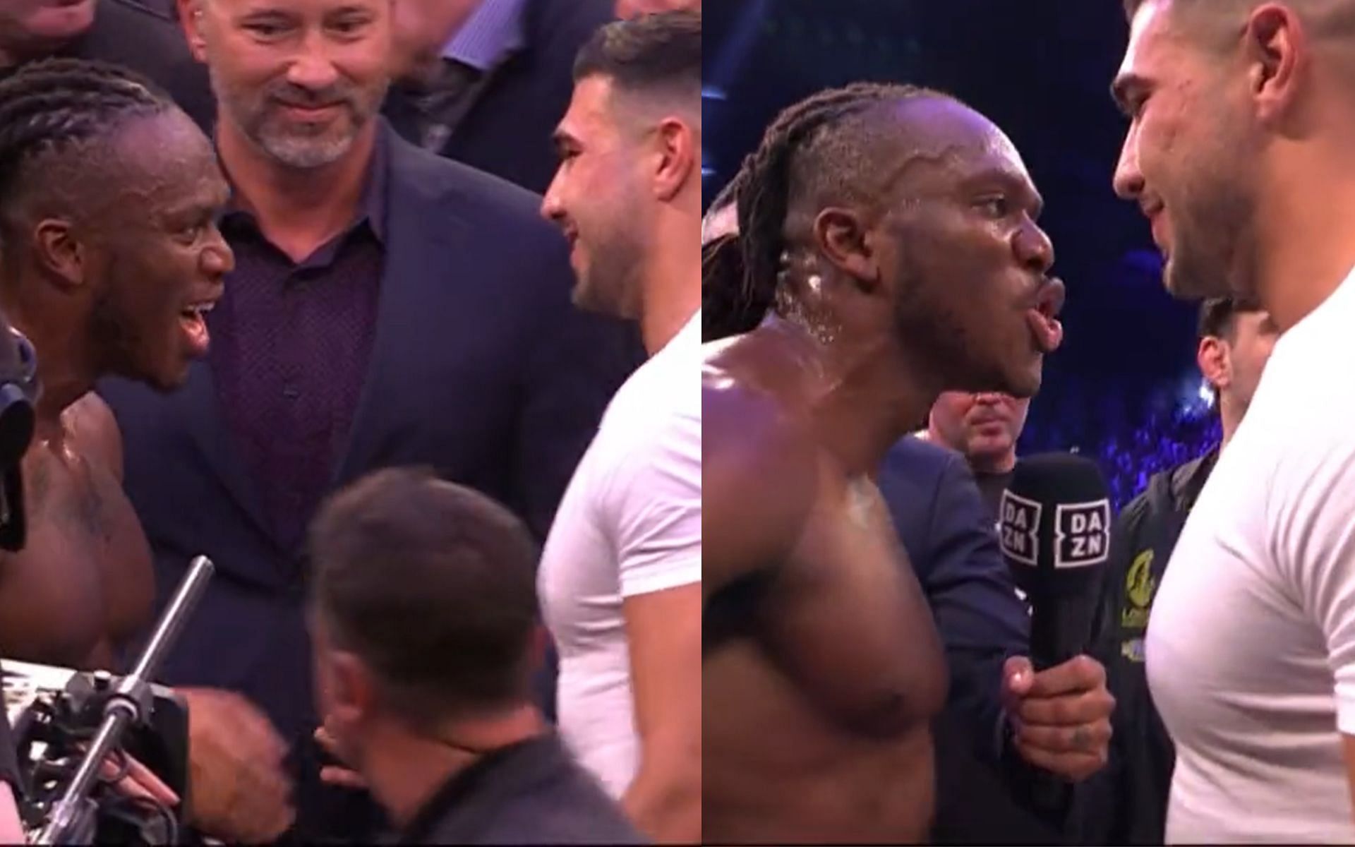 Ksi Tommy Fury Watch Ksi And Tommy Fury Separated After Almost Coming To Blows During Heated 9084