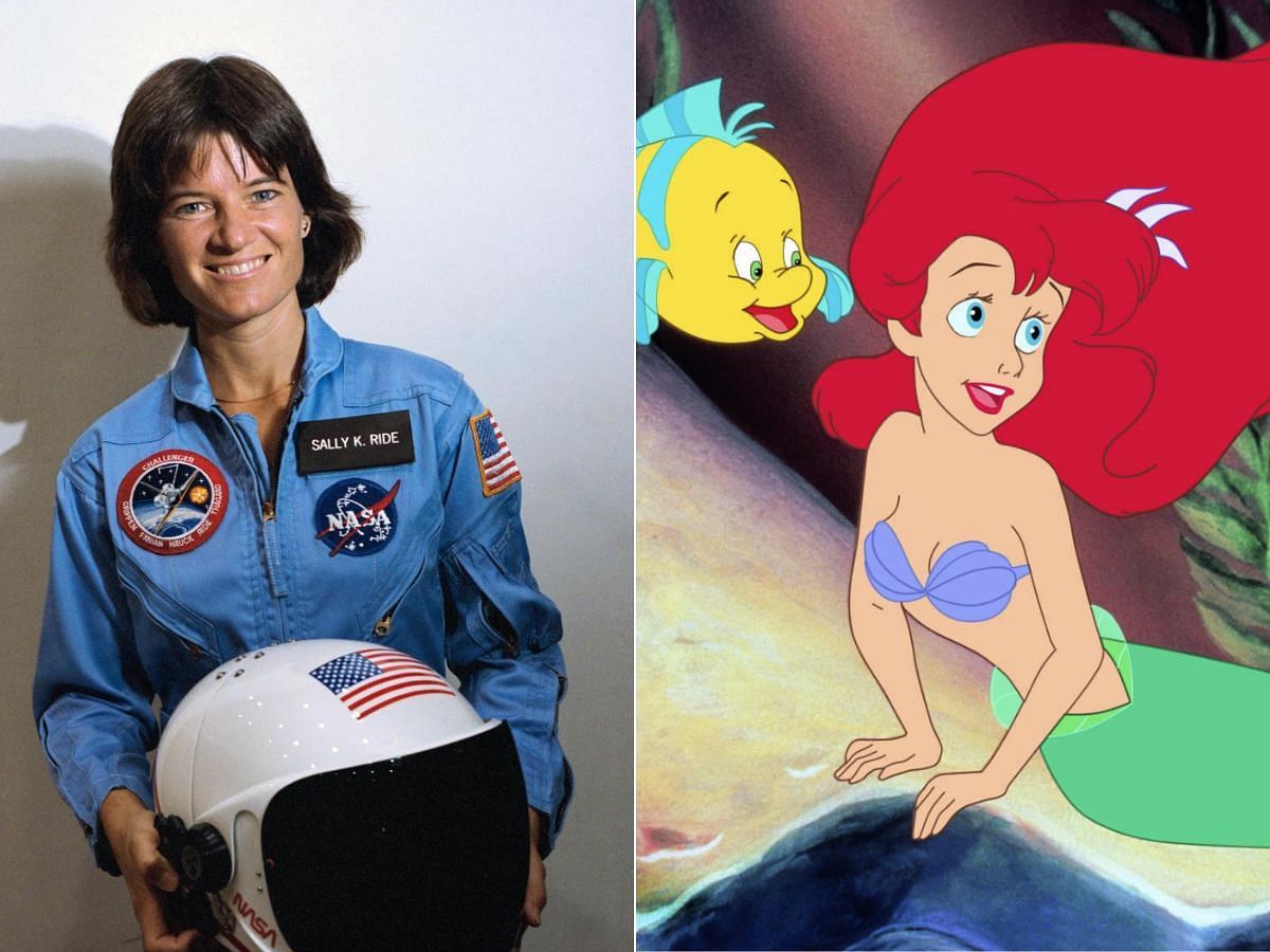 Sally Ride and Ariel side-by-side comparison (Images via IMDb)