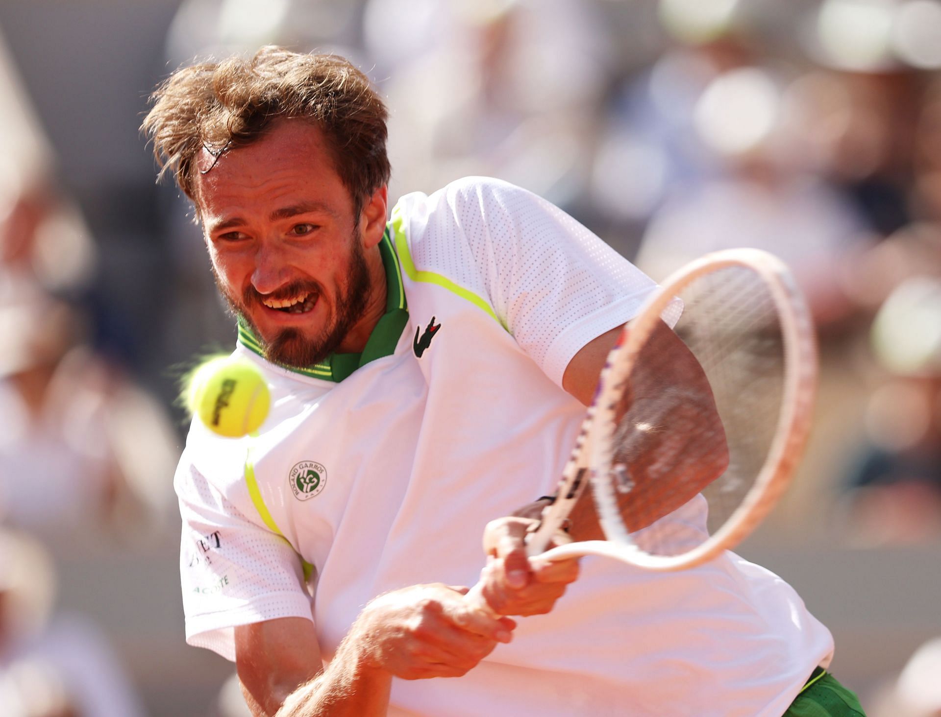 Daniil Medvedev in action at the French Open