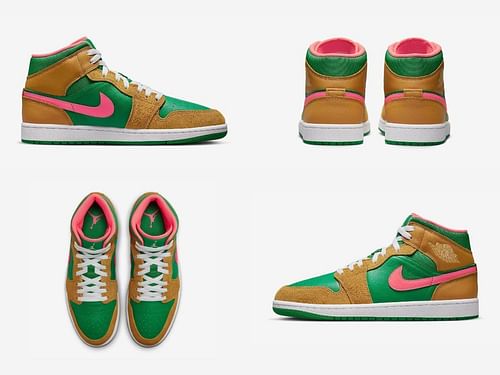 Newly released Nike Air Jordan 1 Mid "Chutney" sneakers (Image via Sportskeeda)