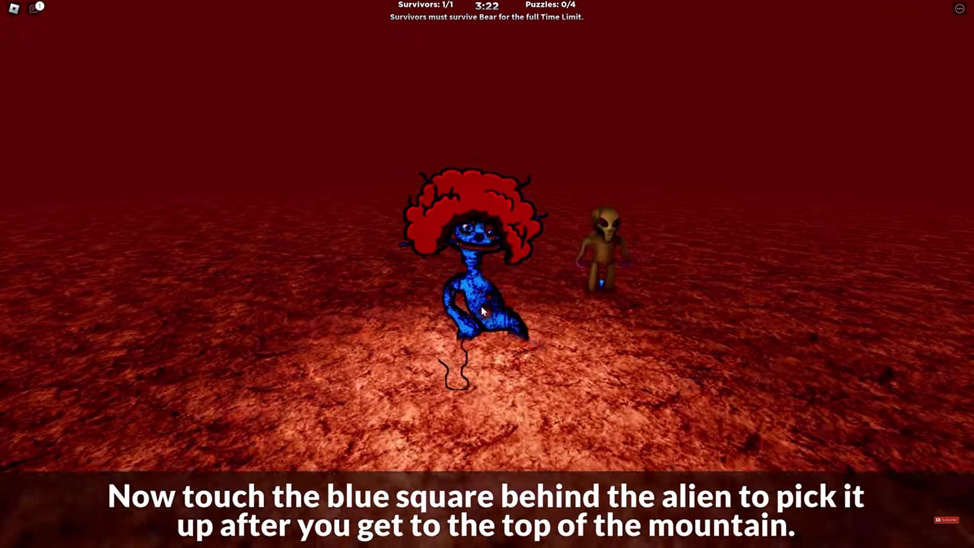 The alien standing on top of the mountain (Image via Conor3D/YouTube)