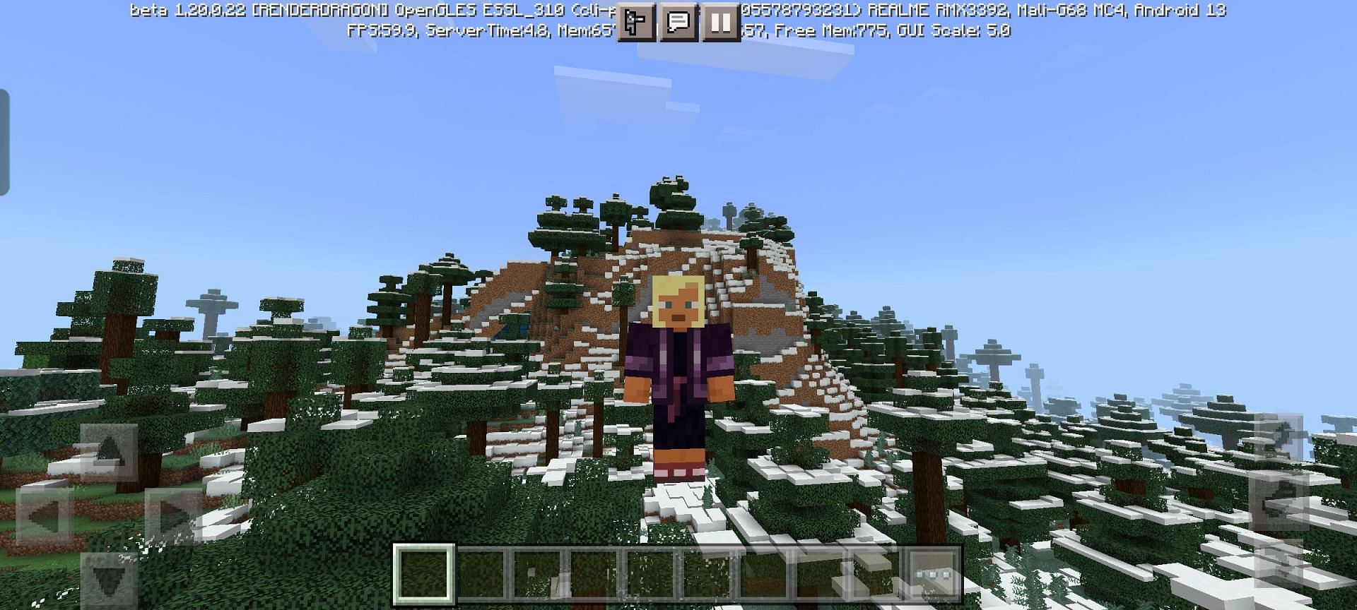 Third person front view in Minecraft Bedrock (Image via Mojang)