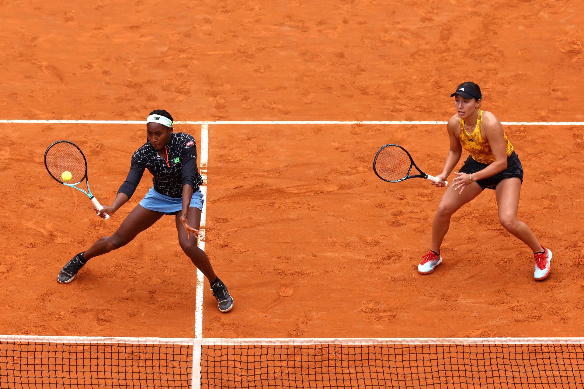 Internazionali BNL D&#039;Italia 2023 - Day Eleven Coco Gauff (L) and Jessica Pegula of The United States (R) during their women&#039;s doubles semi-final match against Demi Schuurs of The Netherlands and Desirae Krawczyk of The United States at the 2023 Italian Open
