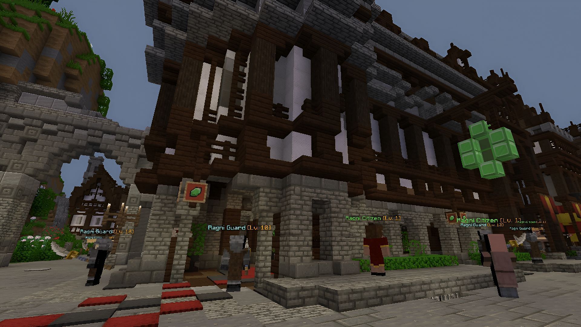 The bank of Ragni in the Wynncraft server for Minecraft: Java Edition (Image via Wynncraft)