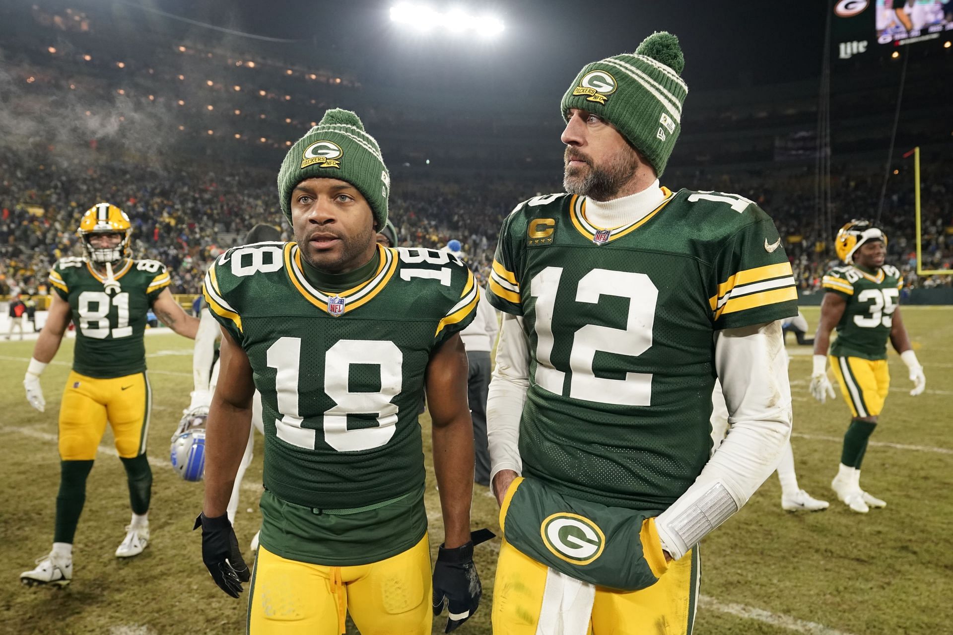 Randall Cobb and Aaron Rodgers Detroit Lions v Green Bay Packers